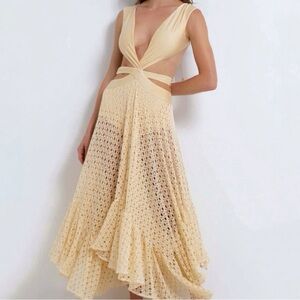 MONSTERA SLEEVELESS BEACH DRESS PATBO SAND